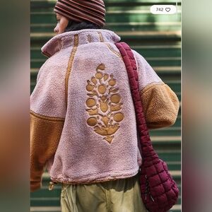 🌟 NWT 🌟 Free People Mountain High Logo Half Zip Fleece